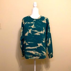 NWOT Teal Reverse Tie Dye Fleece Sweatshirt - L